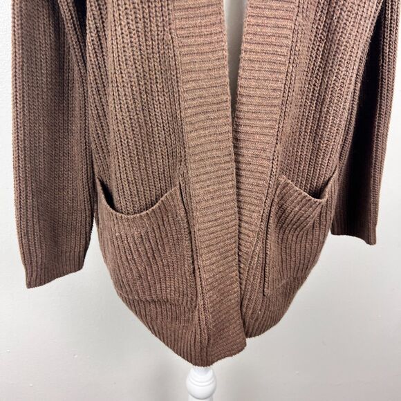 Andree by Unit Sweater Women Small Brown Open Front Knit Cardigan Pockets L/S - Picture 8 of 12